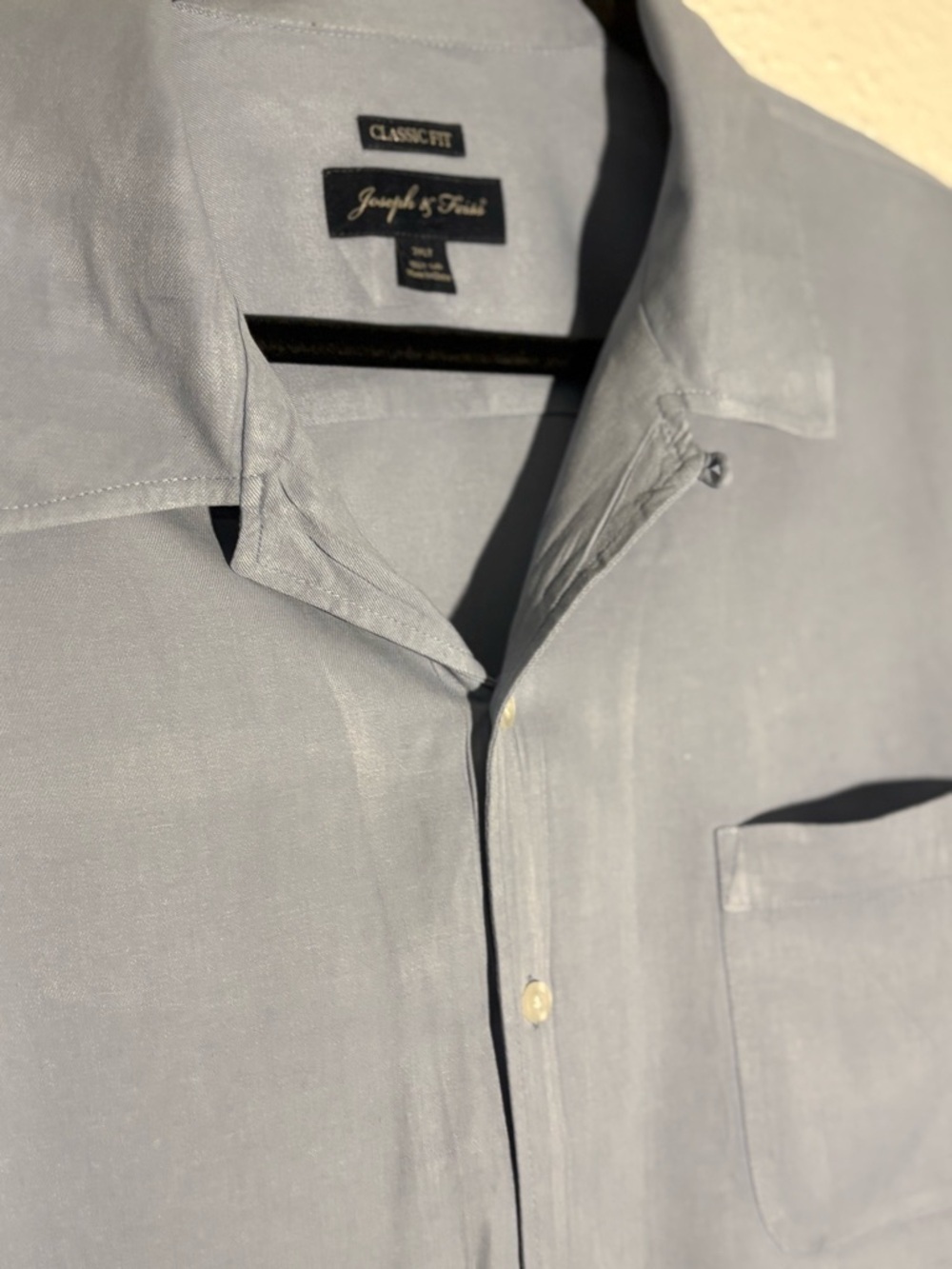 Joseph & Feiss 100% Silk Hawaiian Loop Button Up Blue Shirt Men’s Size 2XLT - Picture 3 of 4